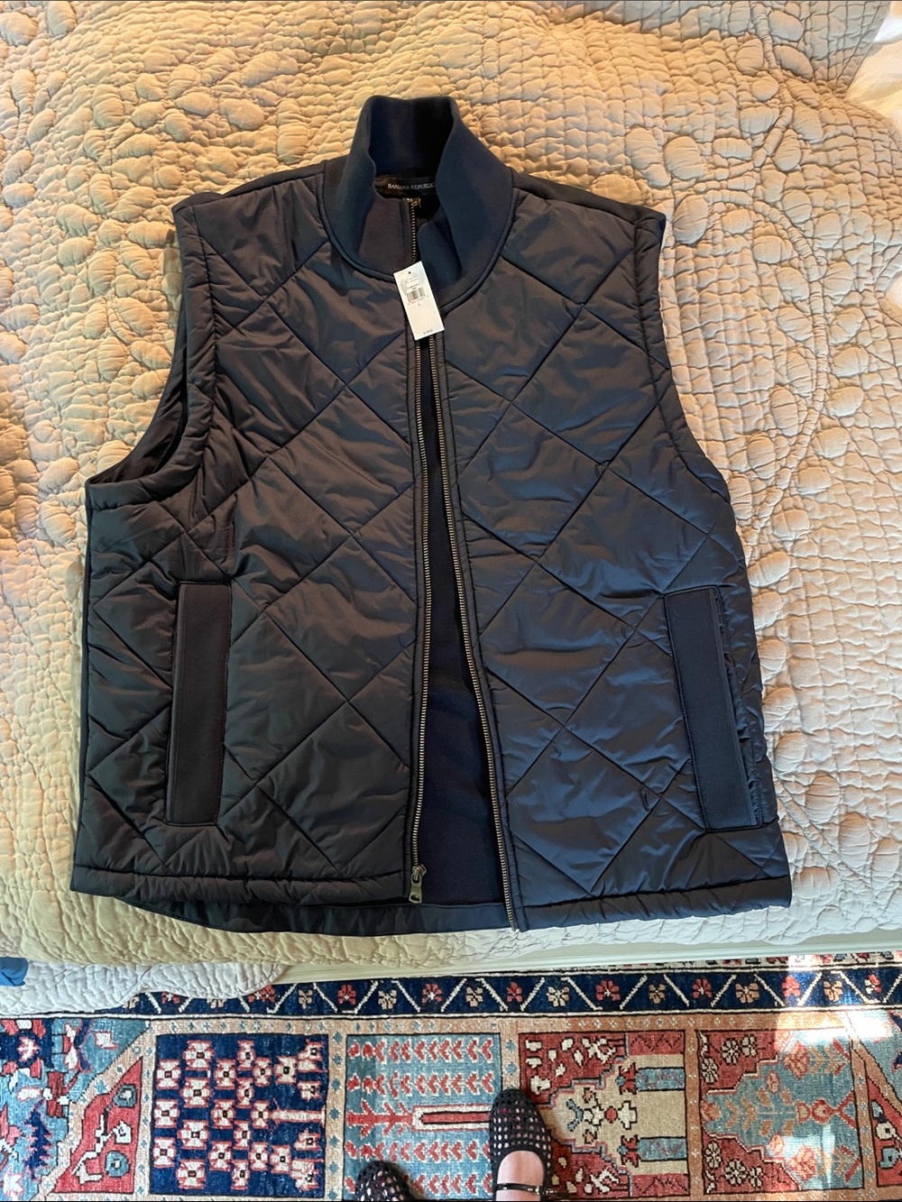 Banana Republic Quilted Vest in Navy